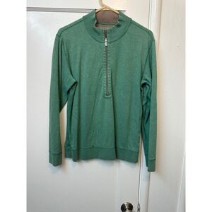Tommy Bahama Mens Green Heather Quarter Zip Pullover Sweater Size‎ Large L/G